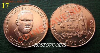 опт и розница - 17 Ямайка 25 центов 2003 г. UNC = 10 руб. ( от 5 шт по 9 руб.).JPG