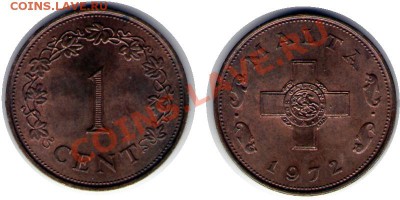 >L< Мальта 1 цент UNC 1972 до 9.05.12 19:00 - Мальта_1_цент UNC_72