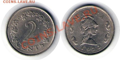 >L< Мальта 2 цента UNC 1972 до 9.05.12 19:00 - Мальта_2_цента UNC_72