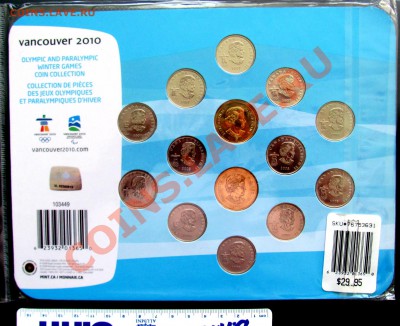 J42 Канада Набор Ванкувер-2010 (Олимпиада) UNC 10.05 в 22° - J42 2010 Skier Olympic Coin Collector Board_2