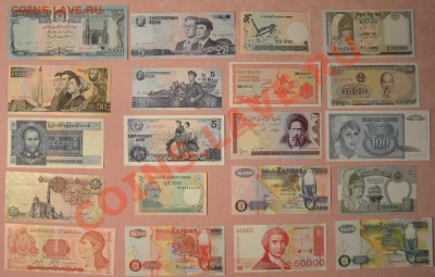 20 прессовых банкнот мира .  до 22.00 14.05.12 г. - к-т  Инострань №4 старт 290 аверс