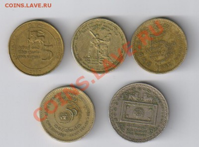 ШРИ-ЛАНКА - 5 ЮБИЛЕЙНЫХ монет до 17.05.2012г 21-00 - 5 юбилейных монет ШРИ ЛАНКА