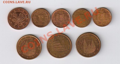 ЕВРОЦЕНТЫ - 8 монет ( 1-2-5) до 17.05.2012г 21-00 - 8 монет Евроцентов