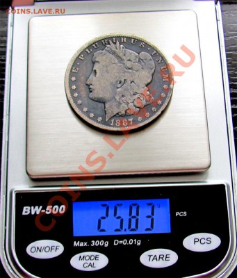 J73 AG США Morgan Dollar 1887o F-VF до 24.05 в 22°° - J73 Morgan Dollar 1887o F-VF_1