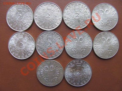Австрия. 2 шиллинга. 1928-1937гг. Набор 10 монет. - австрия (2).JPG
