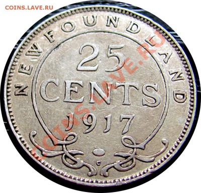 J83 AG Ньюфаундленд 25¢ 1917с F-VF до 25.05 в 22°° - J83 25с NFLD 1917c_1