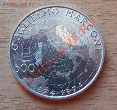 ( Ag ) Италия 500 лир Маркони ПРУФ 1974г до 24.05.12 в 22.00 - 101_1813