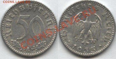 фото-конкурс монет Германии - 50 рейхспфеннигов 1935 А
