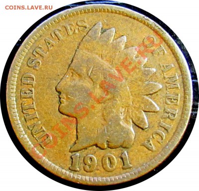 J90 США 1¢ 1901 Indian Head Cent до 26.05 в 22°° - J90 USA 1c 1901_1
