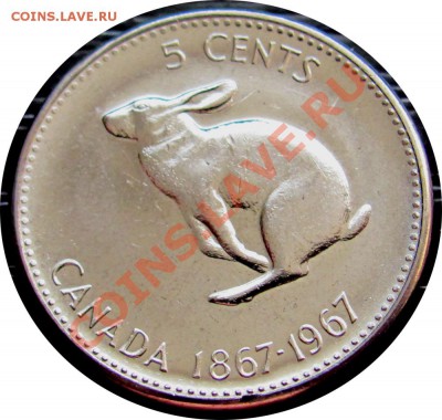 J97 Канада 5¢ 1967 кролик UNC до 26.05 в 22°° - J97 5c 1967_1