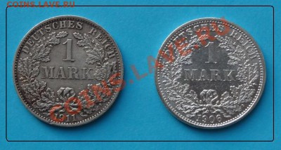 Германия 1 марка 1906 и 19011 гг. до 24.05.2012 в 23.00 мск - 1 марка рев.JPG