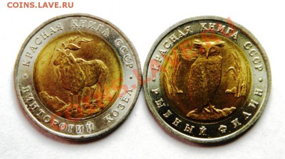 Красная Книга. Сет из двух монет 1991 г. Рыбный филин и Винт - P5160029.JPG