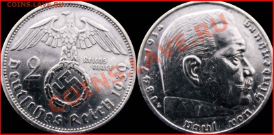 фото-конкурс монет Германии - 1939 2м Гинденбург