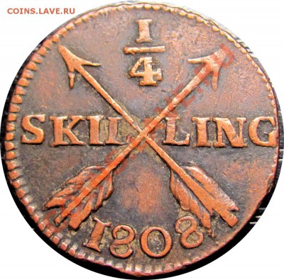 4 скиллинга 1808 до 30.05 в 22°° - K19 Sweden 1-4 Skilling 1808_1