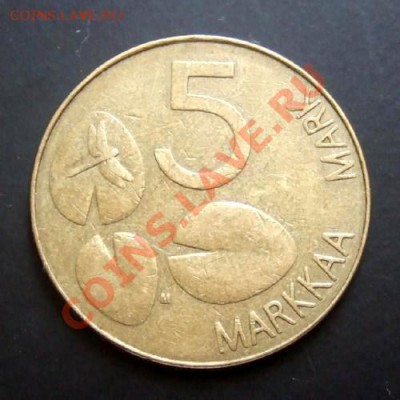 ФИНЛЯНДИЯ 5 марок (1993) тюлень до 29.05. (22.00) - Финляндия 5 марок Тюлень (1993) Р