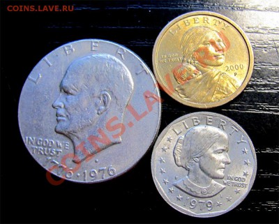 K38 Подборка долларов США 3шт. 1976, 1979, 2000 02.06 в 22°° - K38 USA 1$ 3 pcs_1