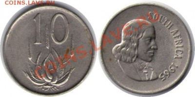 >L< South Африка 10 центов 1965 до 2.06.12 21:00 - South Африка_10_центов_65