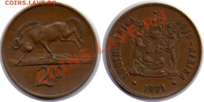 >L< South Африка 2 цента 1971 до 2.06.12 21:00 - South Африка_2_цента_71