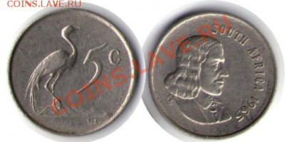 >L< South Африка 5 центов 1965 до 2.06.12 21:00 - South Африка_5_центов_65