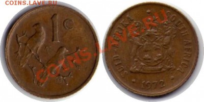 >L< Suid Африка 1 цент 1972 до 2.06.12 21:00 - Suid Африка_1_цент_72
