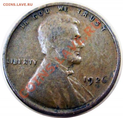 K44 США 1¢ 1926 USA Lincoln Cent до 03.06 в 22°° - K44 1 cent 1926_1