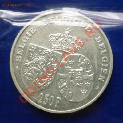 !!!Ag!!! Бельгия 250 франков 1995 Астрид до 03.06.2012 22-00 - Бельгия 250 франков 1995 фото а