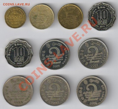 ШРИ ЛАНКА 10 монет до 26.05.2012г 21-00 - 10 монет ШРИ ЛАНКА