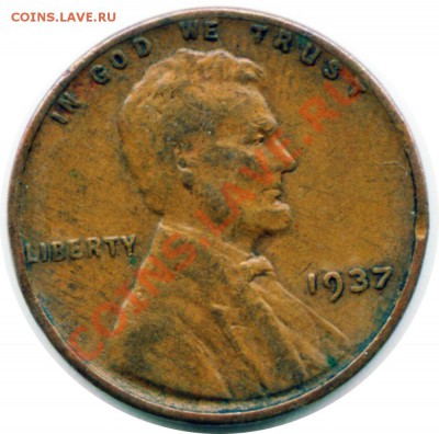 K53 США 1¢ 1937 USA Lincoln Cent до 06.06 в 22°° - K53 USA 1c 1937_1