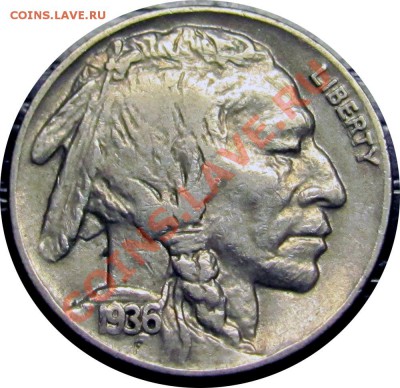 K60 США 5¢ Buffalo Nickel 1936 FINE до 07.06 в 22°° - K60 5c Buffalo Mickel 1936 F_1