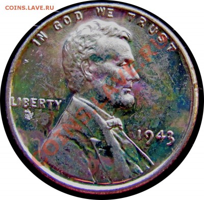 K69 США 1¢ 1943 USA Lincoln Cent (стальной) UNC 09.06 в 22°° - K69 1c 1943 UNC_1
