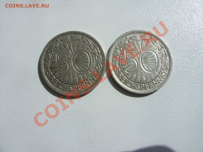 50 пфеннигов. 1927 A, 1928 D, F, 1937 A. Германия. Никель. - 50 пф 1927 A - 1