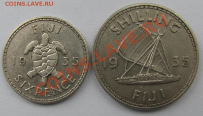 Фиджи 6 пенсов и шилинг 1935 года - fiji-1