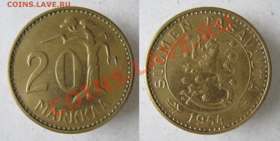 Финляндия 20 марок 1954 до 12-06-12 22-00 - Финляндия 20 марок 1954