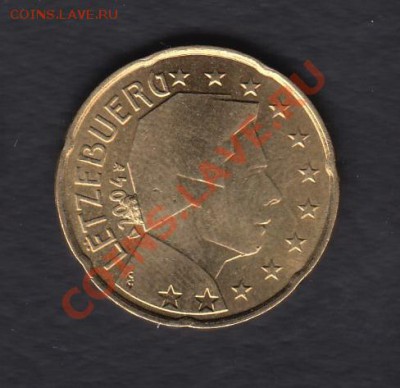 Люксембург 20 центов 2004 до 10.06.2012 22-00 - 01 аверс
