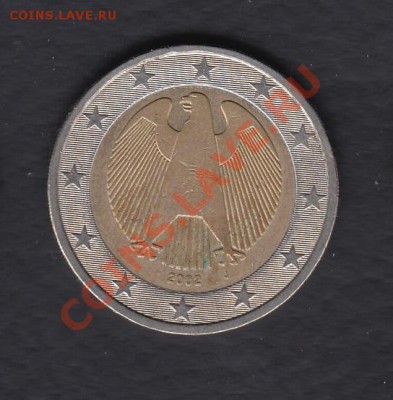 Германия 2 евро 2002 до 10.06.2012 22-00 - 01 аверс