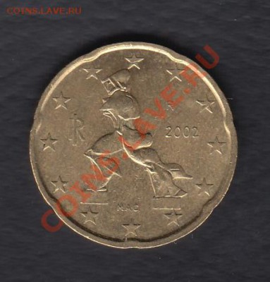 Италия 20 центов 2002 до 10.06.2012 22-00 - 01 аверс