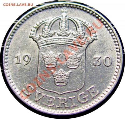 P08 Ag Швеция 25 öre 1930 (в блеске) до 14.06 в 22°° - P08 Sweden 25 ore 1930_2