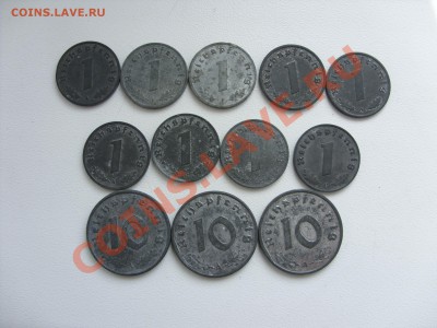 Пфенниги 3 Рейх (1,2,5,10,50) - Цинк в блеске - 1