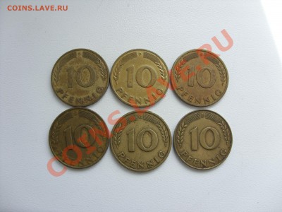 Монеты 40-х годов 20 века, в том числе и окупационные - 10 пф ФРГ 1949 - 1