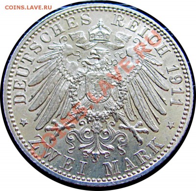 P21 Ag Бавария 2 марки 1911 до 16.06 в 22°° - P21 Bayern 1911 2 MARK_2