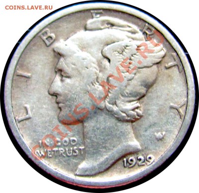P33 Ag США 10¢ 1929 Mercury Dime F до 18.06 в 22°° - P33 USA 10c 1929_1