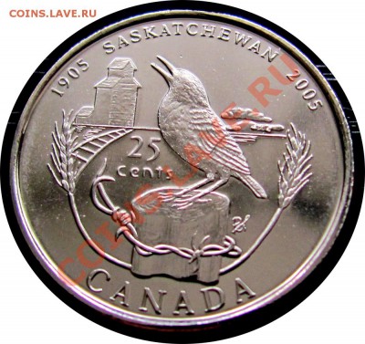P53 Канада 25¢ Saskatchewan 2005p UNC до 22.06 в 22°° - H15 25c Sask 2005p_1