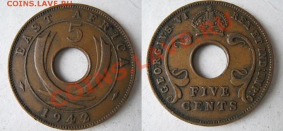 Разная инострань - 283 4 Брит вост Африка 5 цент 1942