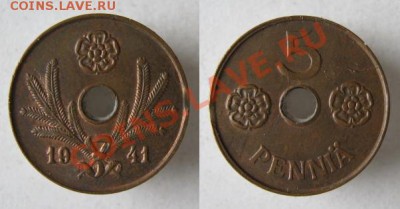 Разная инострань - 287 2 Финляндия 5 пенни 1941