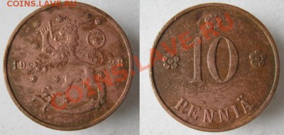 Разная инострань - 288 3 Финляндия 10 пенни 1928