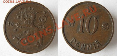 Разная инострань - 288 1 Финляндия 10 пенни 1924