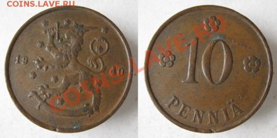Разная инострань - 289 4 Финляндия 10 пенни 1940