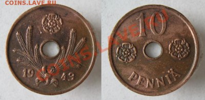 Разная инострань - 290 2 Финляндия 10 пенни 1943