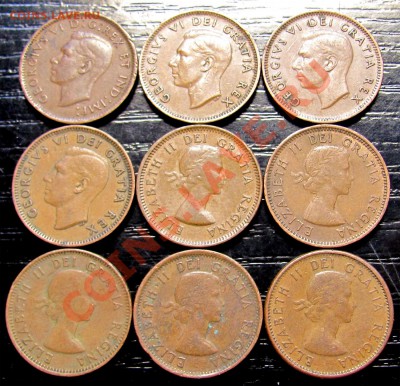 P70 1¢ Канада 9 шт. 1943 - 1958 до 25.06 в 22°° - P70 Canada 1c 9 pcs_2