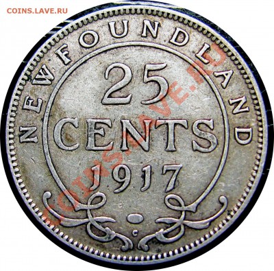 K66 Ag 25¢ Ньюфаундленд 1917 до 27.06 в 22°° - K66 25c NFLD 1917_1